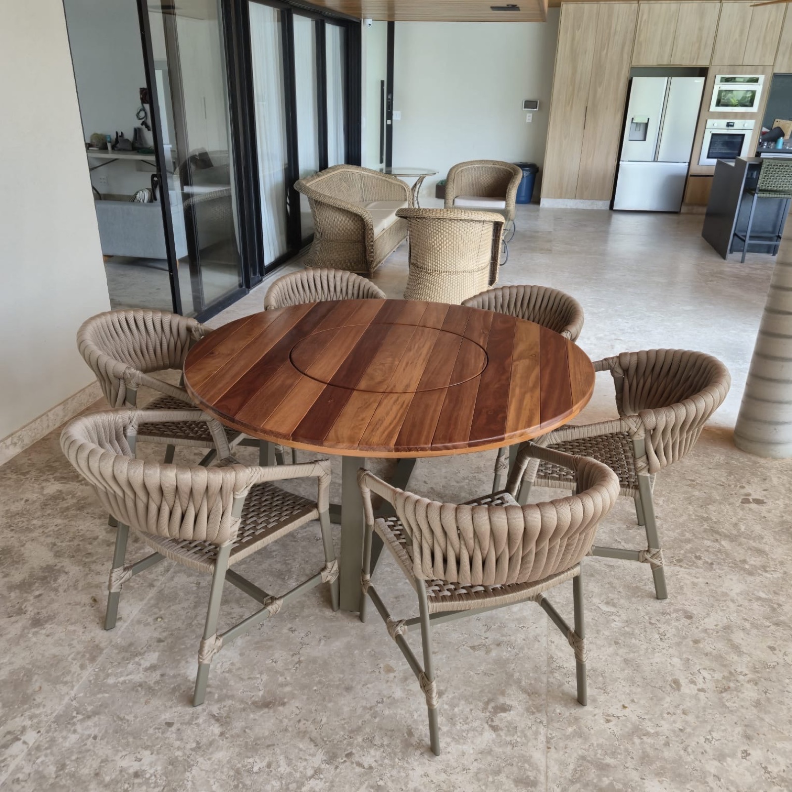 Sala de jantar em tricô náutico